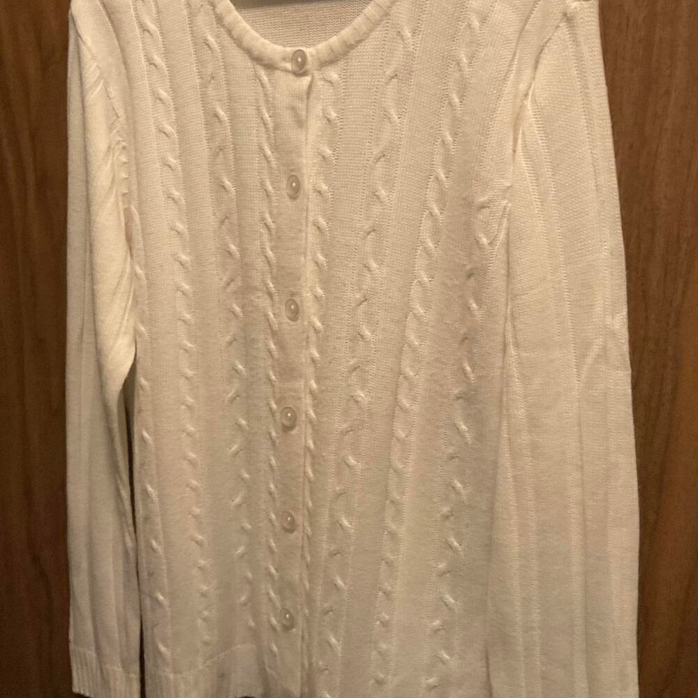 Vintage 90’s Sarah Morgan cardigan White, Button Front